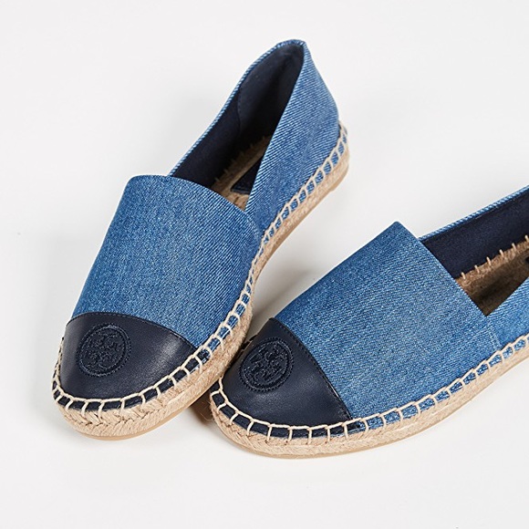 Tory Burch | Shoes | New Tory Burch Denim Chambray Flat Espadrilles | Poshmark